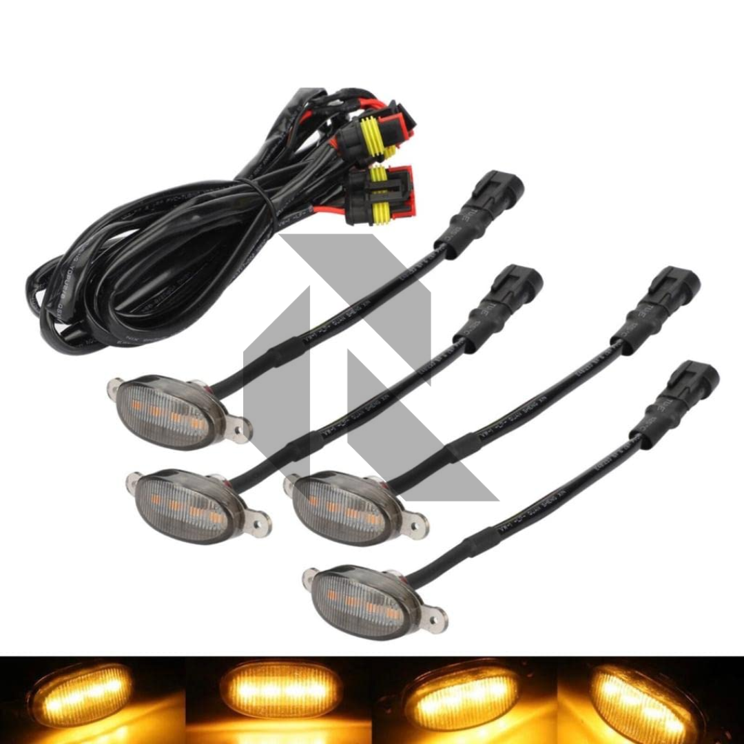 4 Pieces Car Grill LED Lights Daytime Running Lights 12V – Universal Fit for Cars, SUVs & Trucks Secondary image