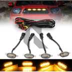 4 Pieces Car Grill LED Lights Daytime Running Lights 12V – Universal Fit for Cars, SUVs & Trucks