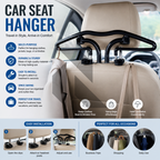 Car Seat Headrest Hanger – Dual Hook Clothes & Bag Holder for Car Back Seat Organizer