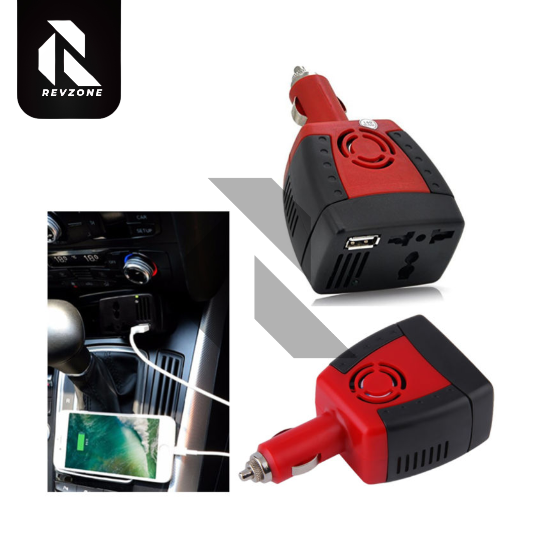 150W DC 12V to AC 220V Car Power Inverter – Auto Voltage Converter Cigarette Lighter Adapter