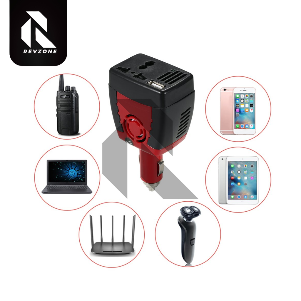 150W DC 12V to AC 220V Car Power Inverter – Auto Voltage Converter Cigarette Lighter Adapter