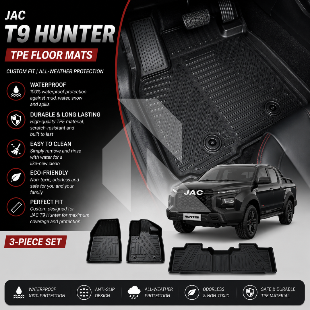 JAC T9 Hunter TPE Floor Mats – Waterproof & Custom Fit All-Weather Car Mats