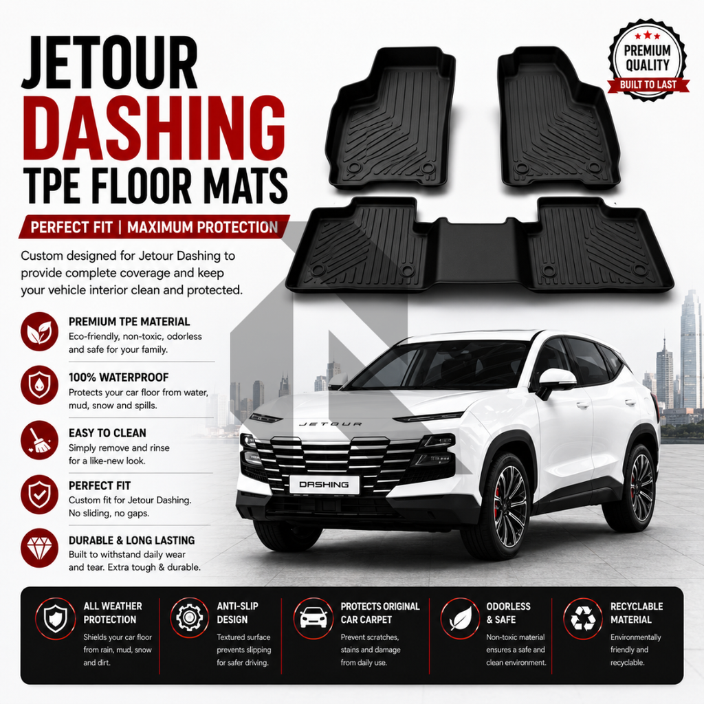 Jetour Dashing TPE Floor Mats – Premium All-Weather Custom Fit Car Floor Mats