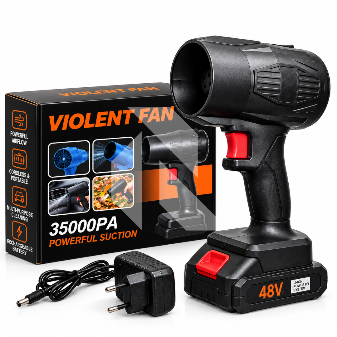 Violent Fan 48V Cordless Handheld Air Blower with Battery – Powerful Suction Portable Multi-Purpose Main image