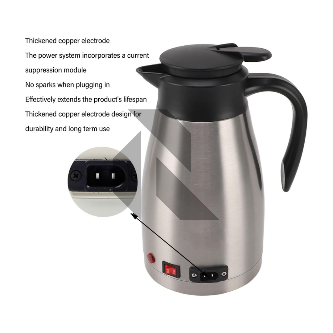 12V Portable Electric Car Kettle 1300ML – Travel Heating Water Boiler for Car