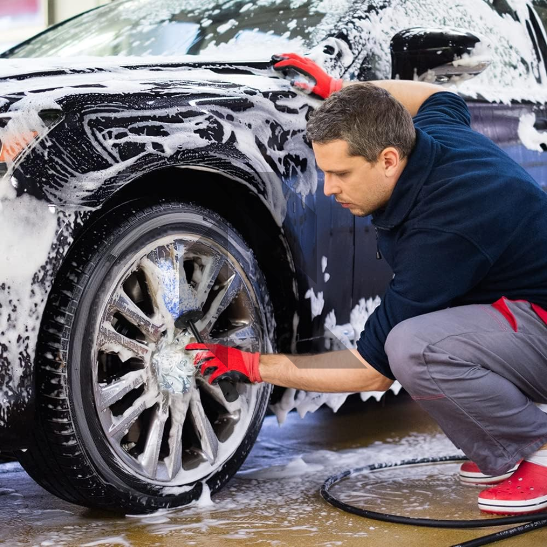 Car & Bike Tyre Cleaning Microfiber Brush – Wheel Rim Detailing Brush for Deep Cleaning