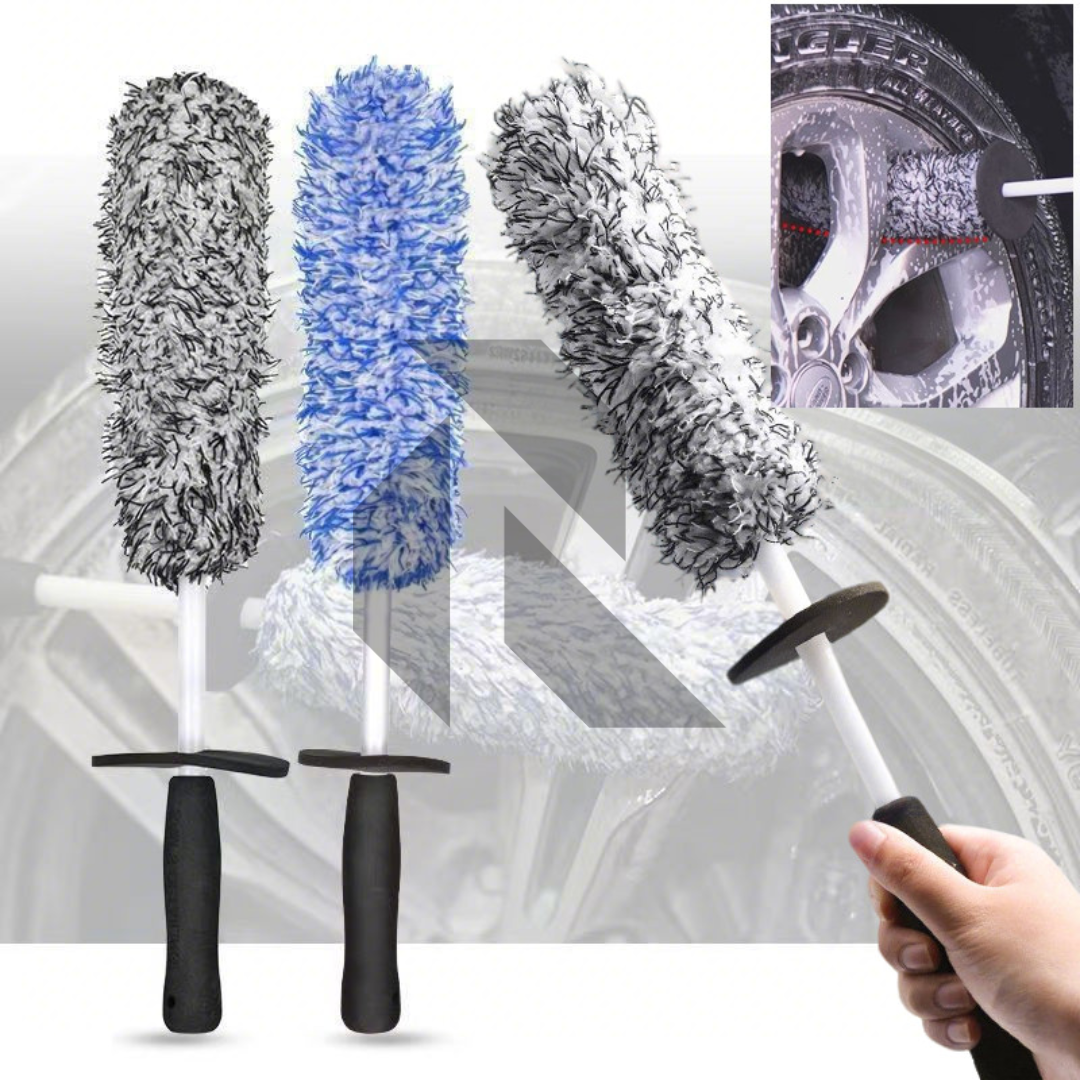 Car & Bike Tyre Cleaning Microfiber Brush – Wheel Rim Detailing Brush for Deep Cleaning