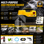 Mulis High Pressure Washer 140 Bar – 220V Induction Motor - Free Shampoo