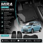 Daihatsu Mira 2018-2025 TPE Floor Mats – Waterproof & Custom Fit All-Weather Car Mats