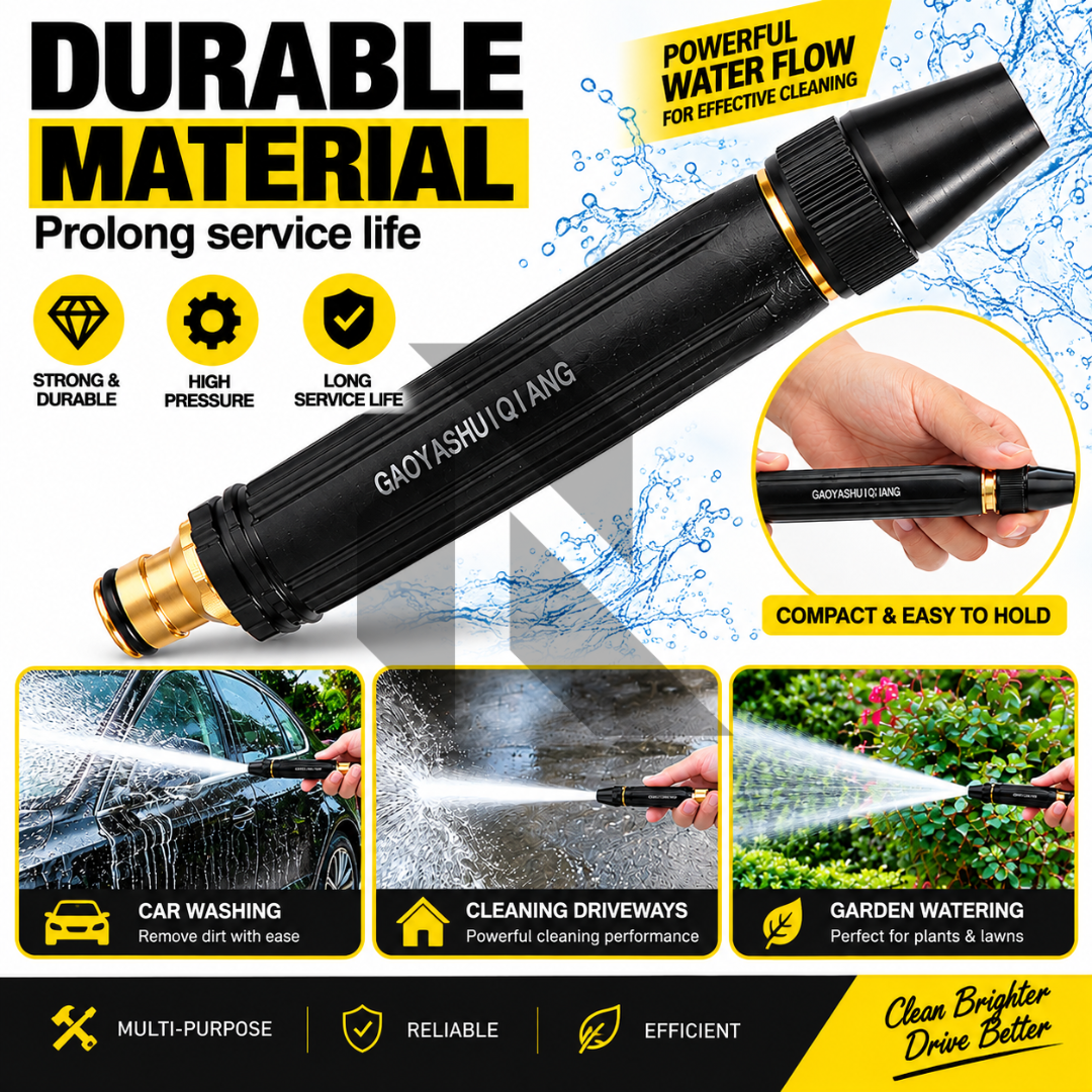 Heavy Duty Car Wash Spray Gun Nozzle – High Pressure Adjustable Water Jet Hose Nozzle Main image