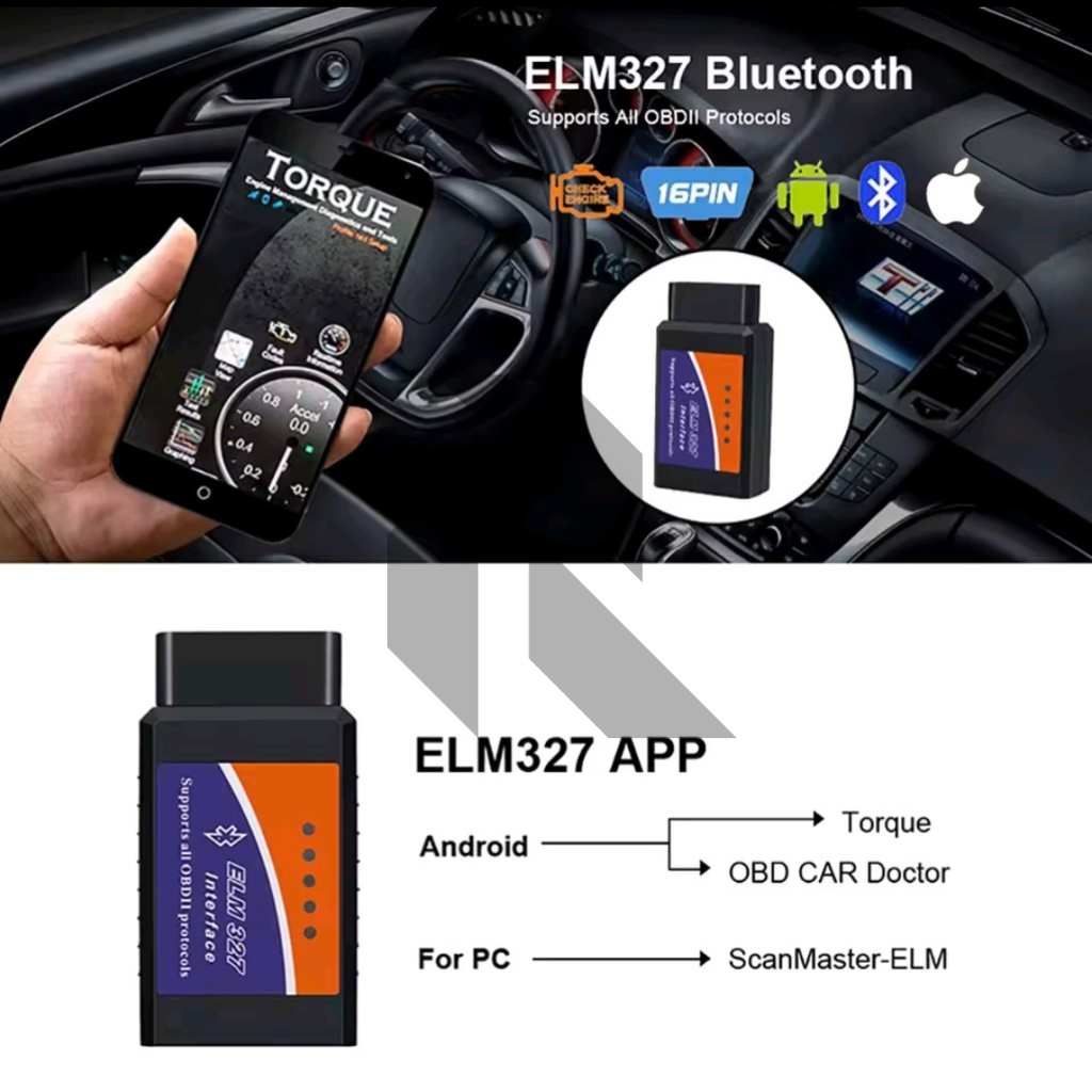 ELM327 V2.1 Bluetooth OBD2 Code Reader – Car Diagnostic Scanner for Android & iOS