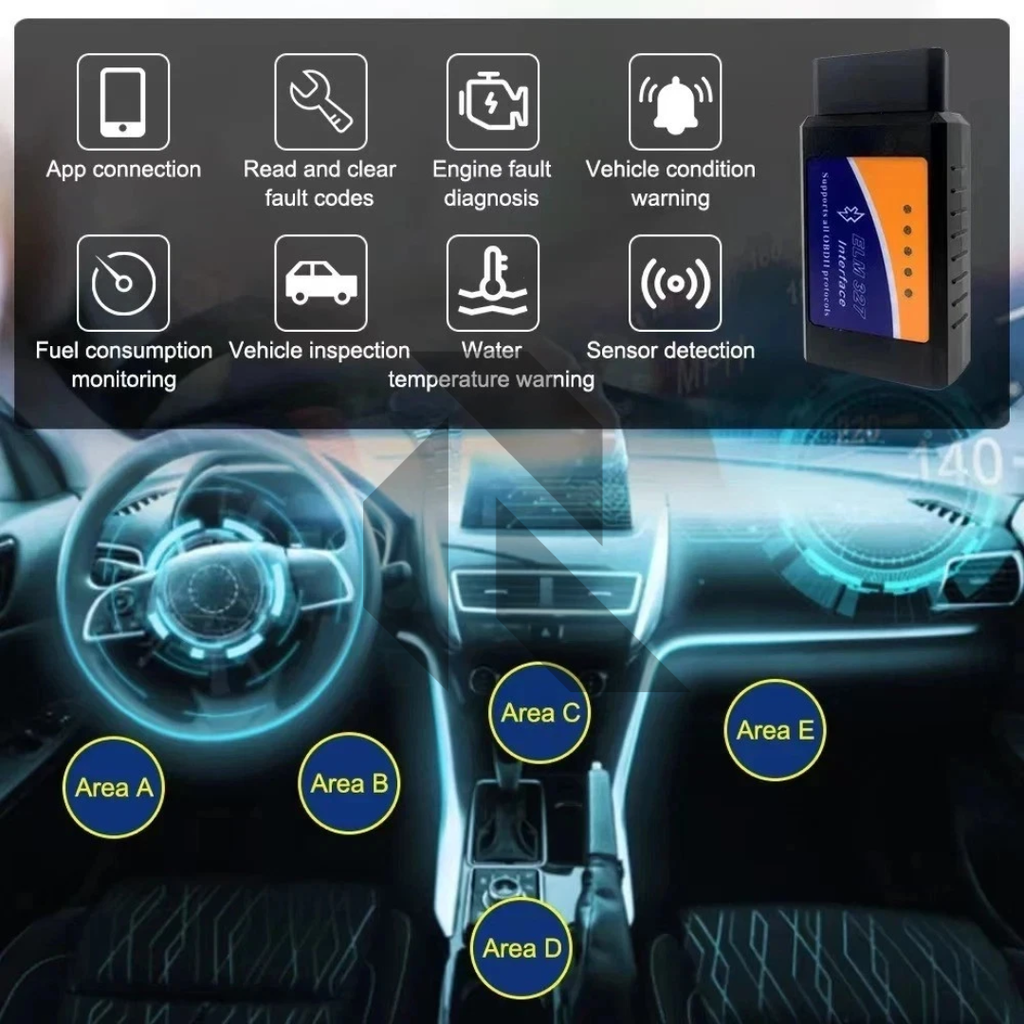 ELM327 V2.1 Bluetooth OBD2 Code Reader – Car Diagnostic Scanner for Android & iOS