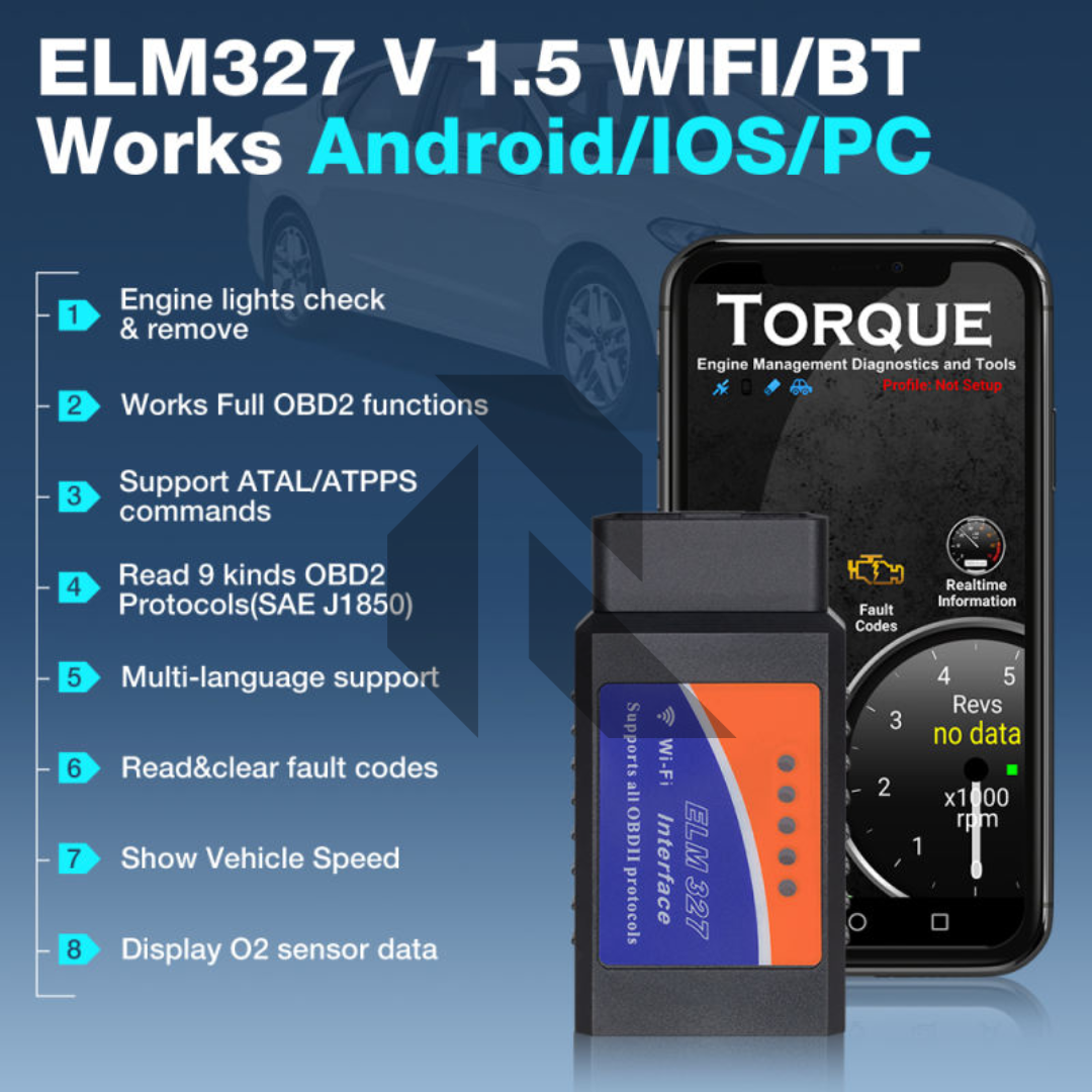ELM327 V2.1 Bluetooth OBD2 Code Reader – Car Diagnostic Scanner for Android & iOS
