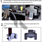 Universal Steering Wheel Lock with 2 Keys – Heavy Duty Anti-Theft Car Security Lock