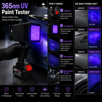 365nm UV Paint Tester Rechargeable Car Paint Inspection Light – Hidden Repair & Scratch Detection Tool