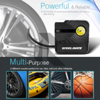 Steelmate P03 12V DC Portable Air Compressor Pump – LED Tire Inflator for Cars & Bikes