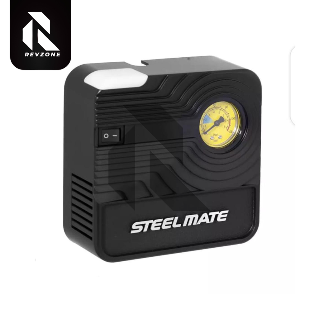 Steelmate P03 12V DC Portable Air Compressor Pump – LED Tire Inflator for Cars & Bikes