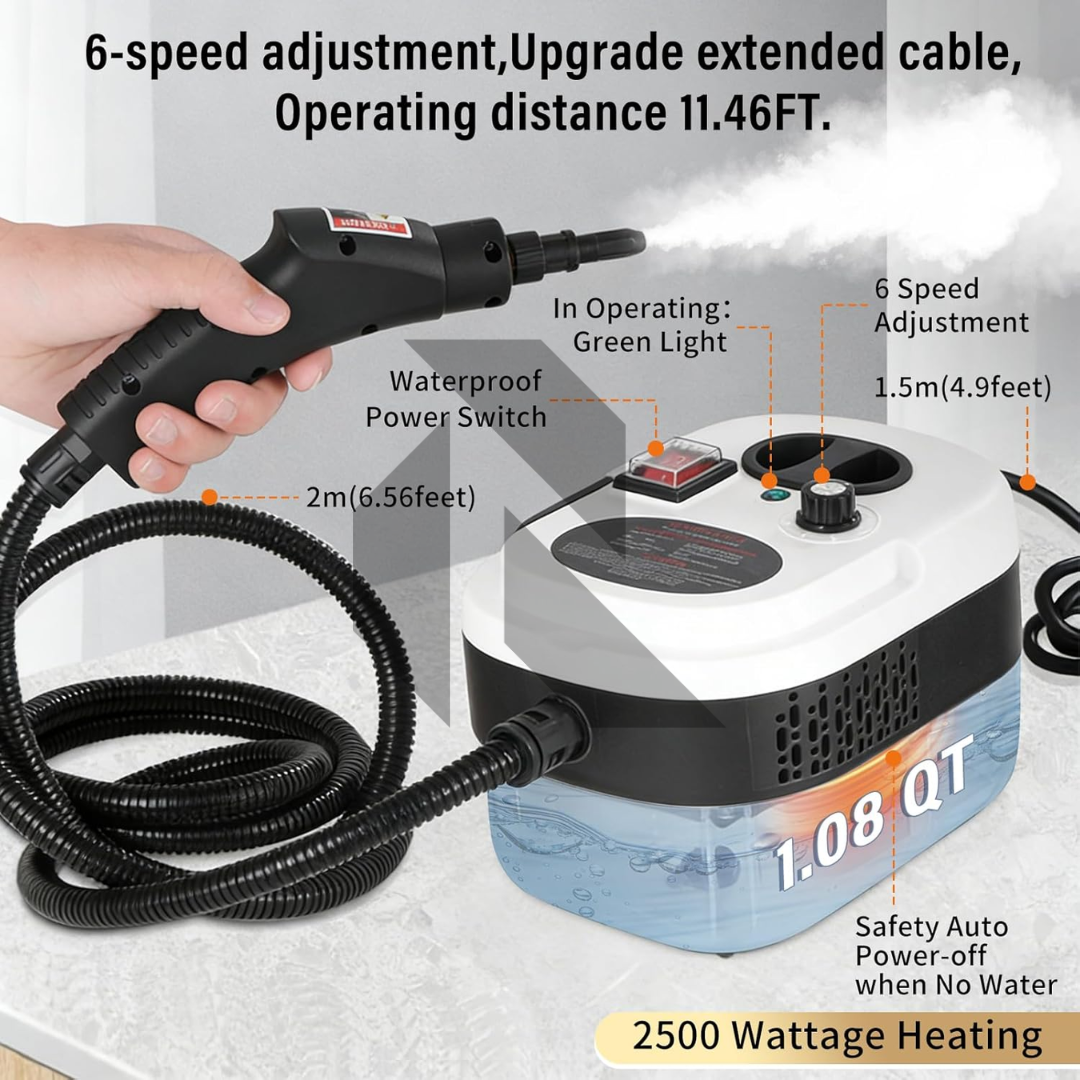 220V Portable Car Steam Cleaner with Complete Accessories Kit – 15S Fast Heating High Pressure Steam