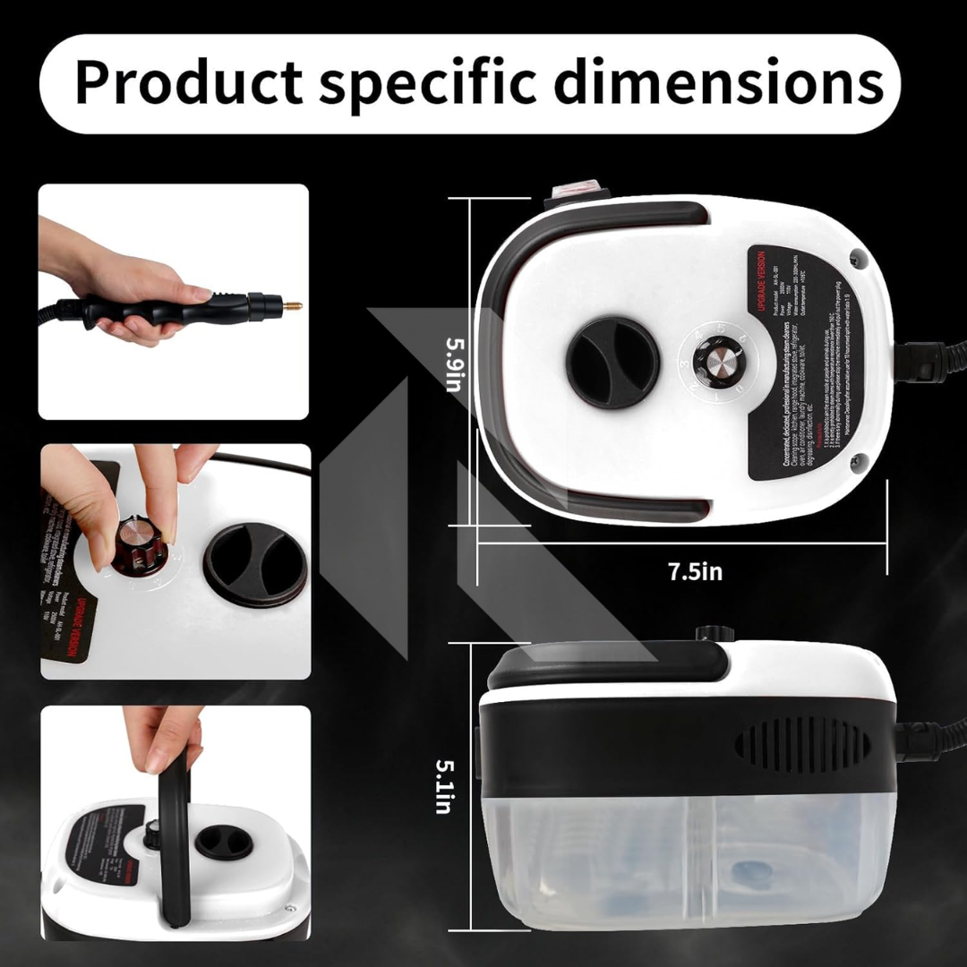 220V Portable Car Steam Cleaner with Complete Accessories Kit – 15S Fast Heating High Pressure Steam