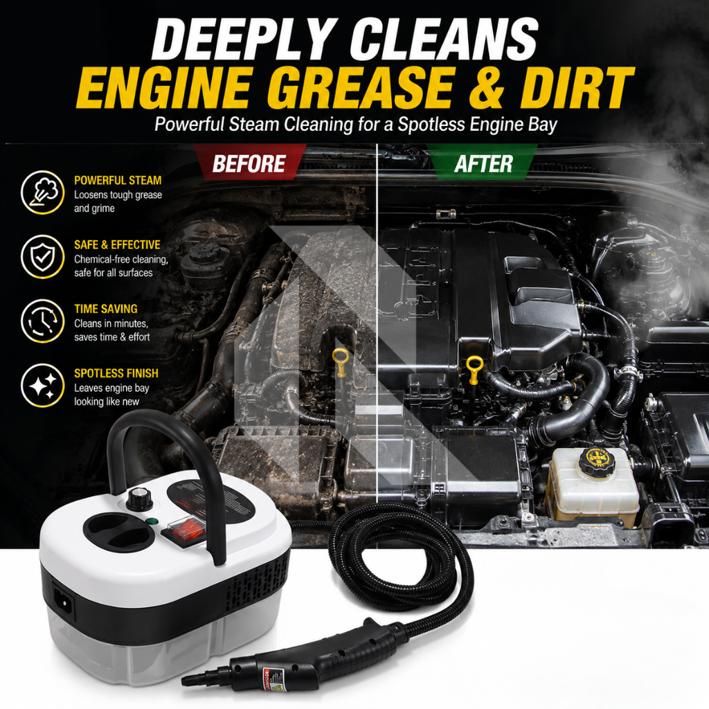 220V Portable Car Steam Cleaner with Complete Accessories Kit – 15S Fast Heating High Pressure Steam