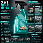 PRATO 3 in 1 Quick Detailer 500ML – Instant Shine, Cleaner & Paint Protection Spray