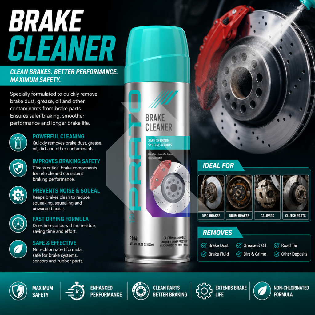 PRATO Brake Cleaner – Fast Drying Brake & Parts Cleaner Spray