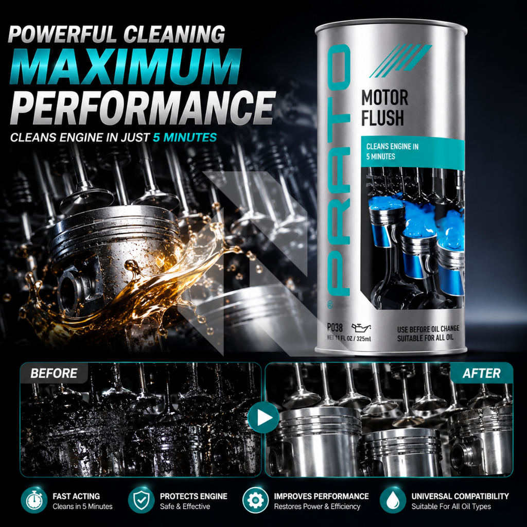 PRATO Motor Flush 443ML – Engine Cleaning Treatment Before Oil Change