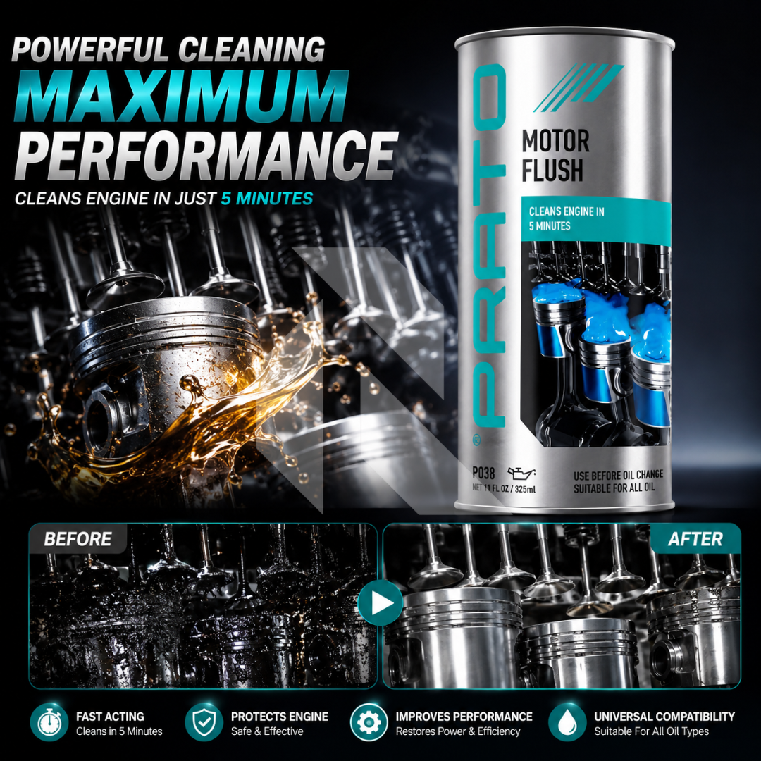 PRATO Motor Flush 443ML – Engine Cleaning Treatment Before Oil Change