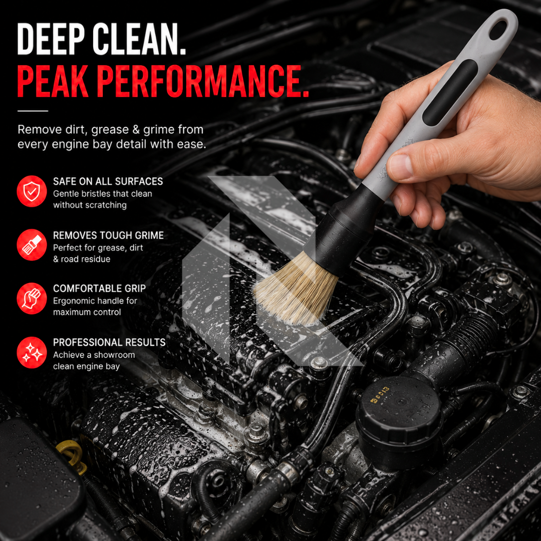 Premium Car Detailing Brush Pack of 2 – Soft Bristle Cleaning Brushes