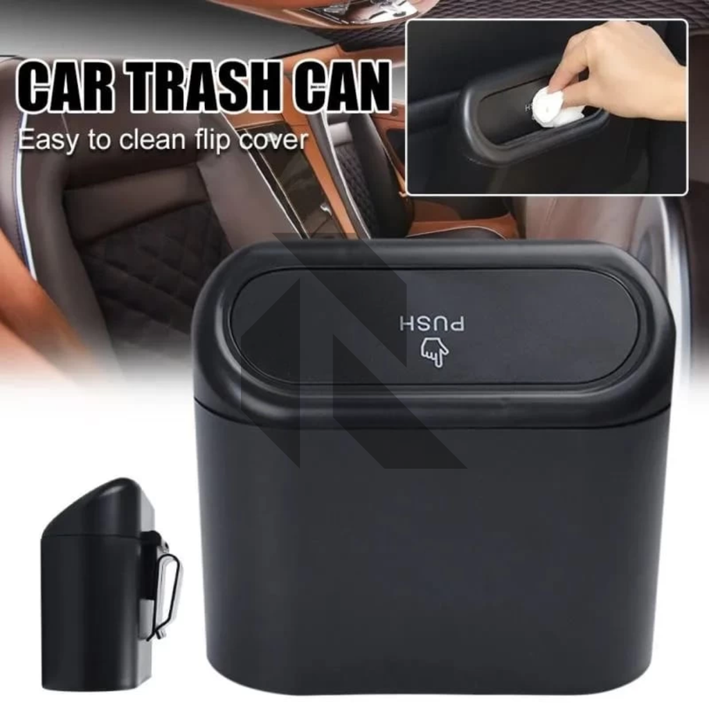 Portable Hanging Mini Car Trash Can with Lid – Compact Car Garbage Bin