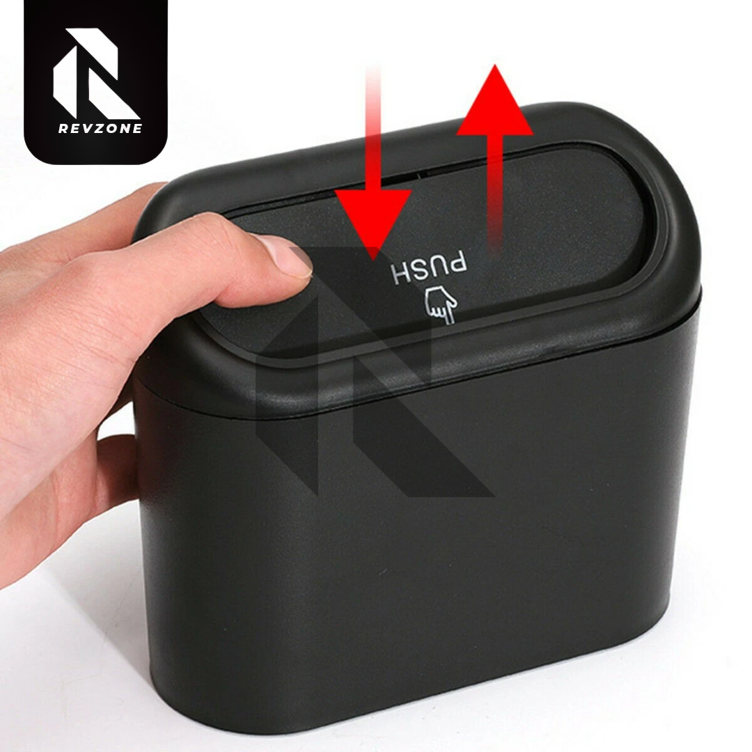 Portable Hanging Mini Car Trash Can with Lid – Compact Car Garbage Bin