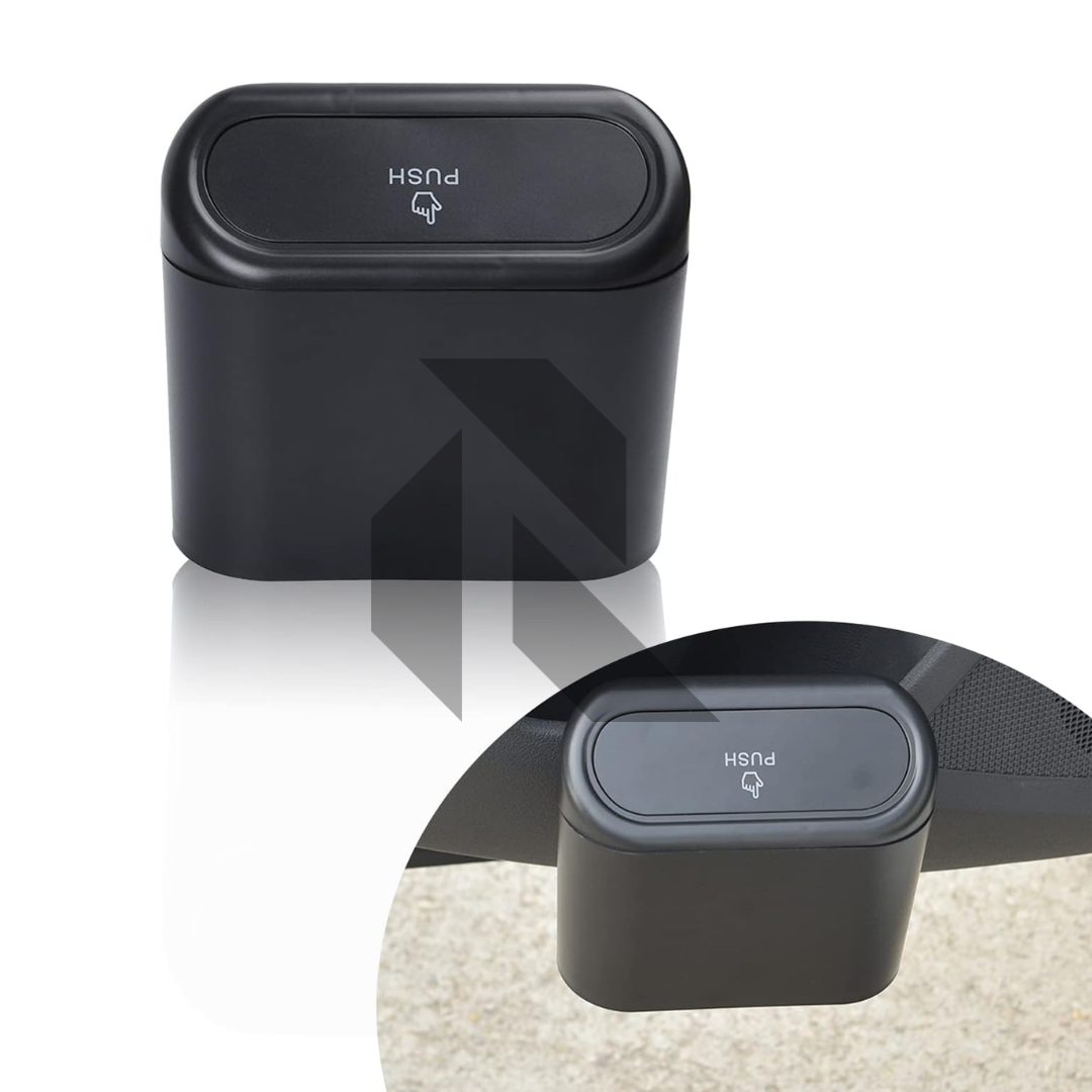 Portable Hanging Mini Car Trash Can with Lid – Compact Car Garbage Bin