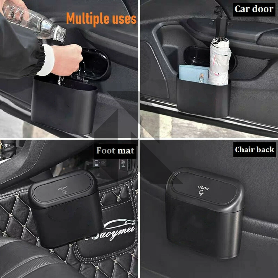 Portable Hanging Mini Car Trash Can with Lid – Compact Car Garbage Bin Secondary image