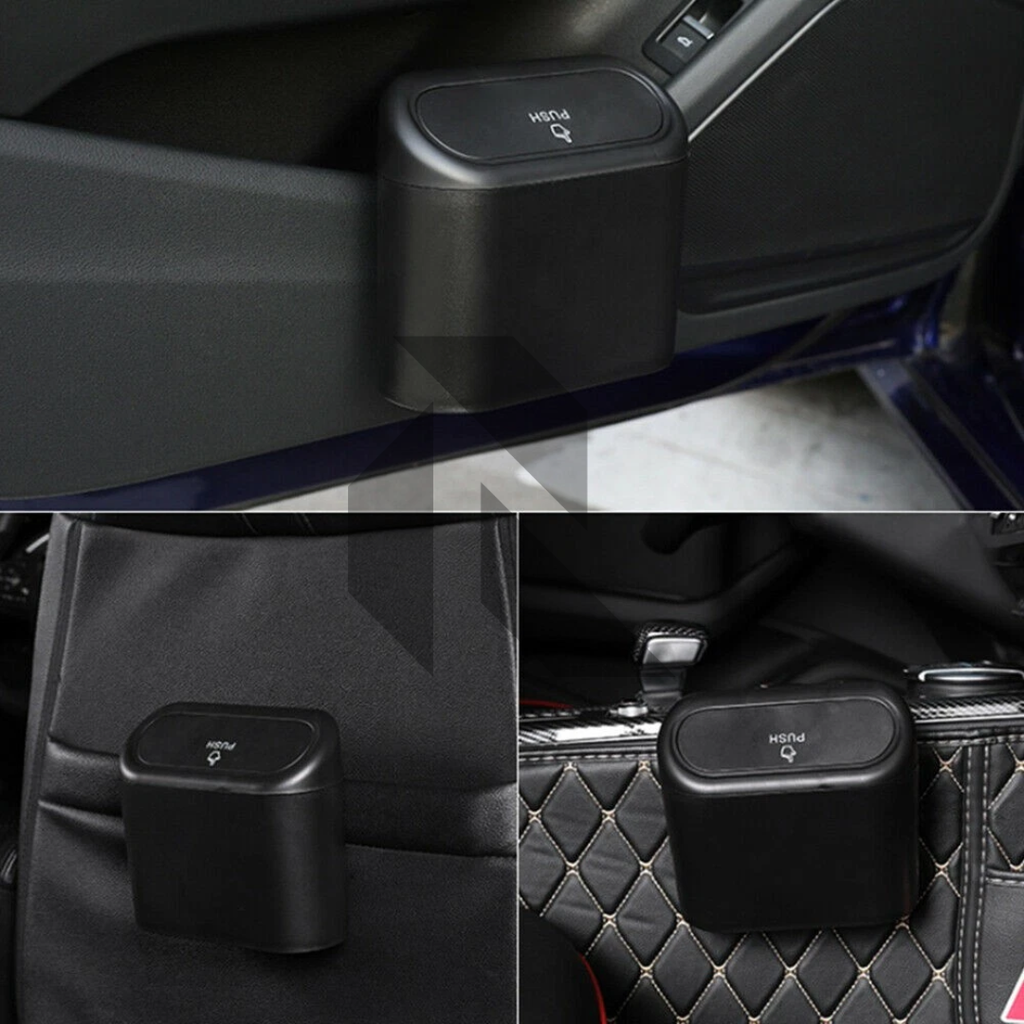 Portable Hanging Mini Car Trash Can with Lid – Compact Car Garbage Bin