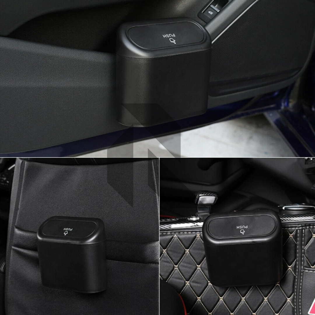 Portable Hanging Mini Car Trash Can with Lid – Compact Car Garbage Bin
