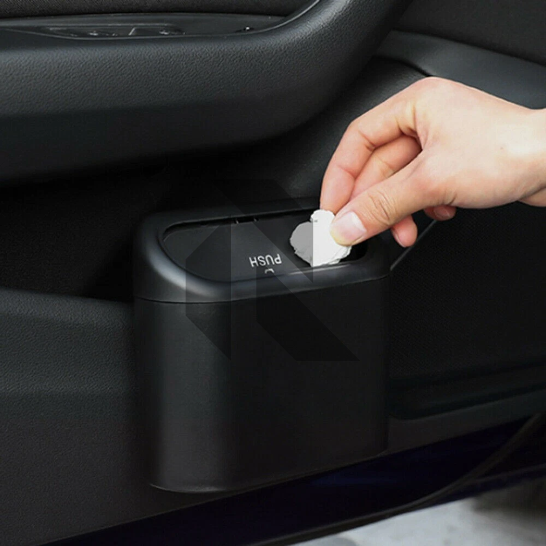 Portable Hanging Mini Car Trash Can with Lid – Compact Car Garbage Bin
