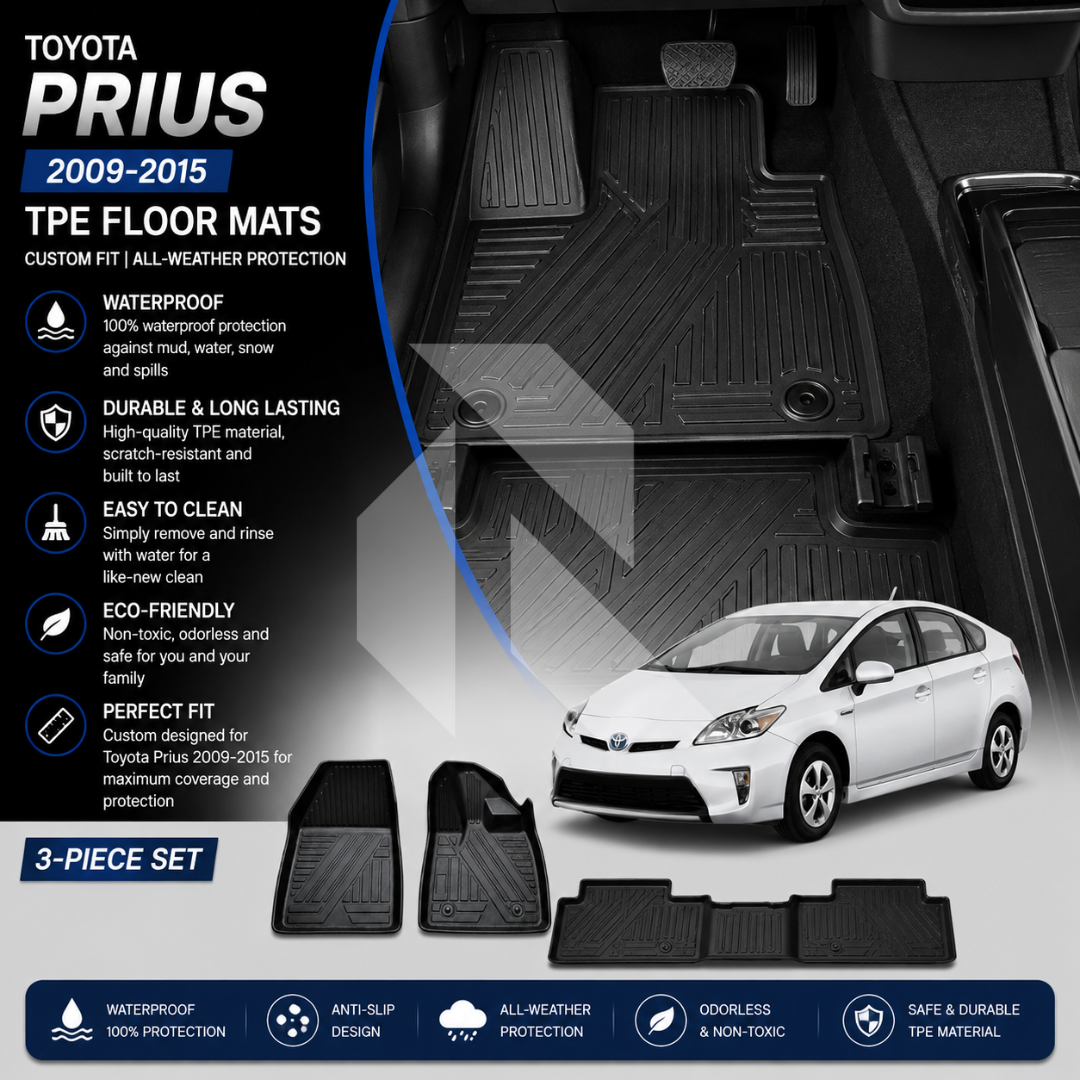 Toyota Prius 2009-2015 TPE Floor Mats – Waterproof & Custom Fit All-Weather Car Mats Main image