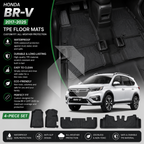 Honda BR-V 2017-2025 TPE Floor Mats – Waterproof & Custom Fit All-Weather Car Mats