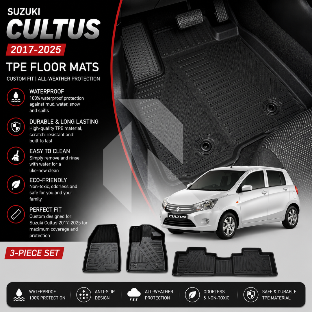 Suzuki Cultus 2017-2025 TPE Floor Mats – Waterproof & Custom Fit All-Weather Car Mats Main image