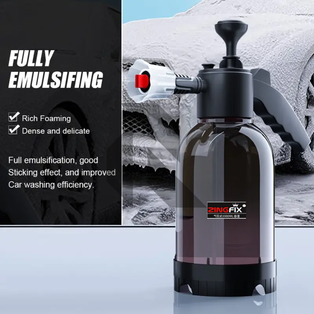Zingfix Foam Bottle Spray with Dual Nozzle – Heavy Duty Foam Sprayer + Free 100ml Foam Shampoo