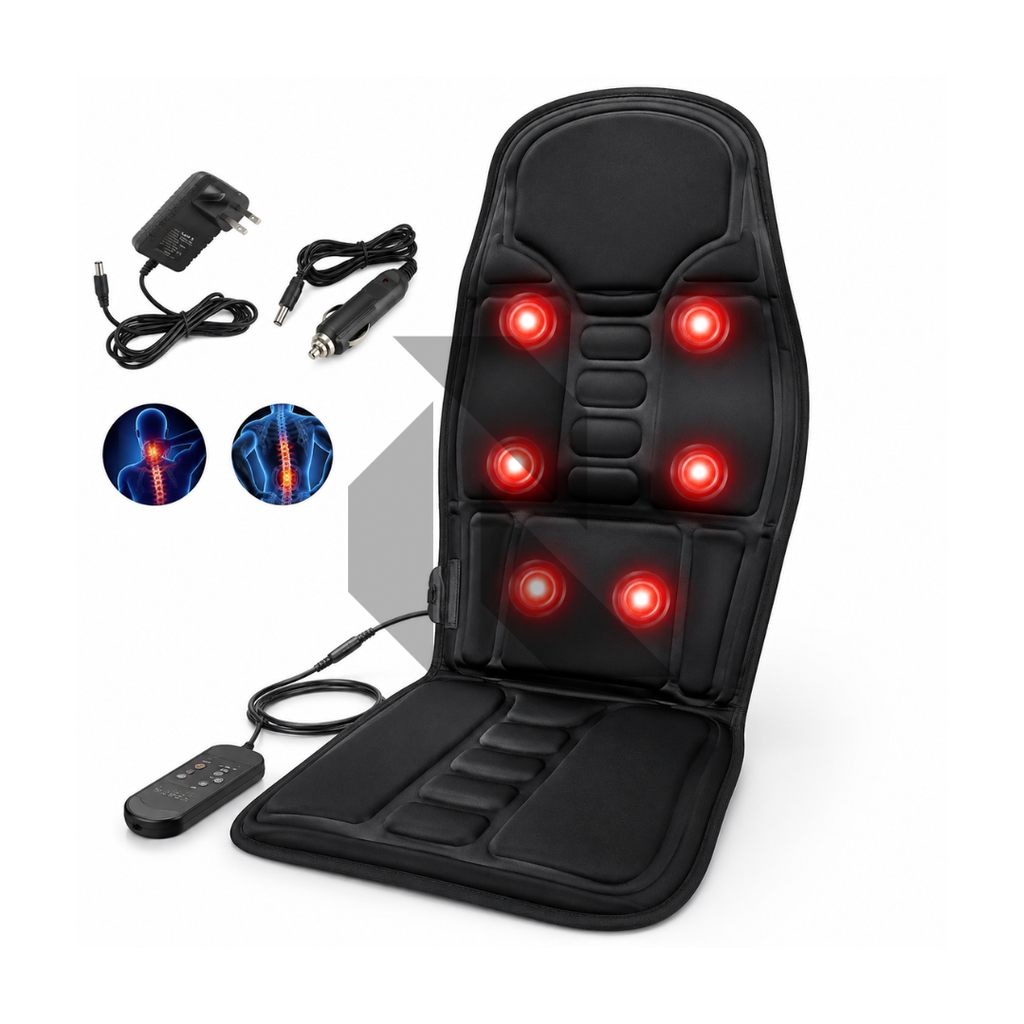 Robotic Massage Car Seat Cushion with Heat – Full Size Car & Office Seat Massager