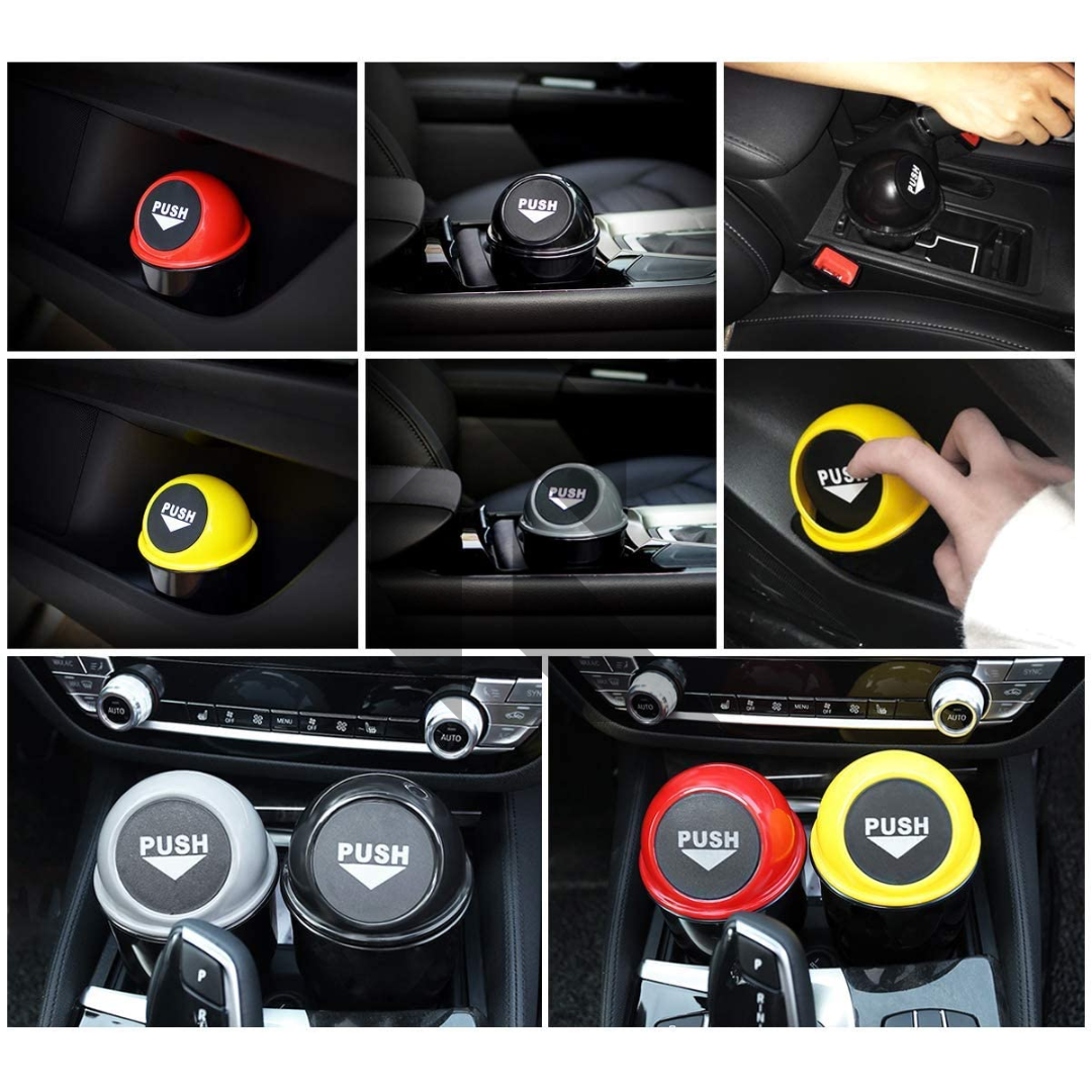 Portable Car Dustbin with Lid – Mini Automotive Trash Can for Car Interior