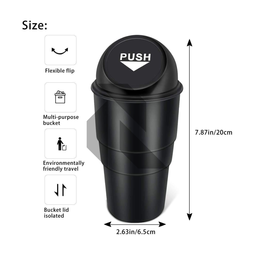 Portable Car Dustbin with Lid – Mini Automotive Trash Can for Car Interior