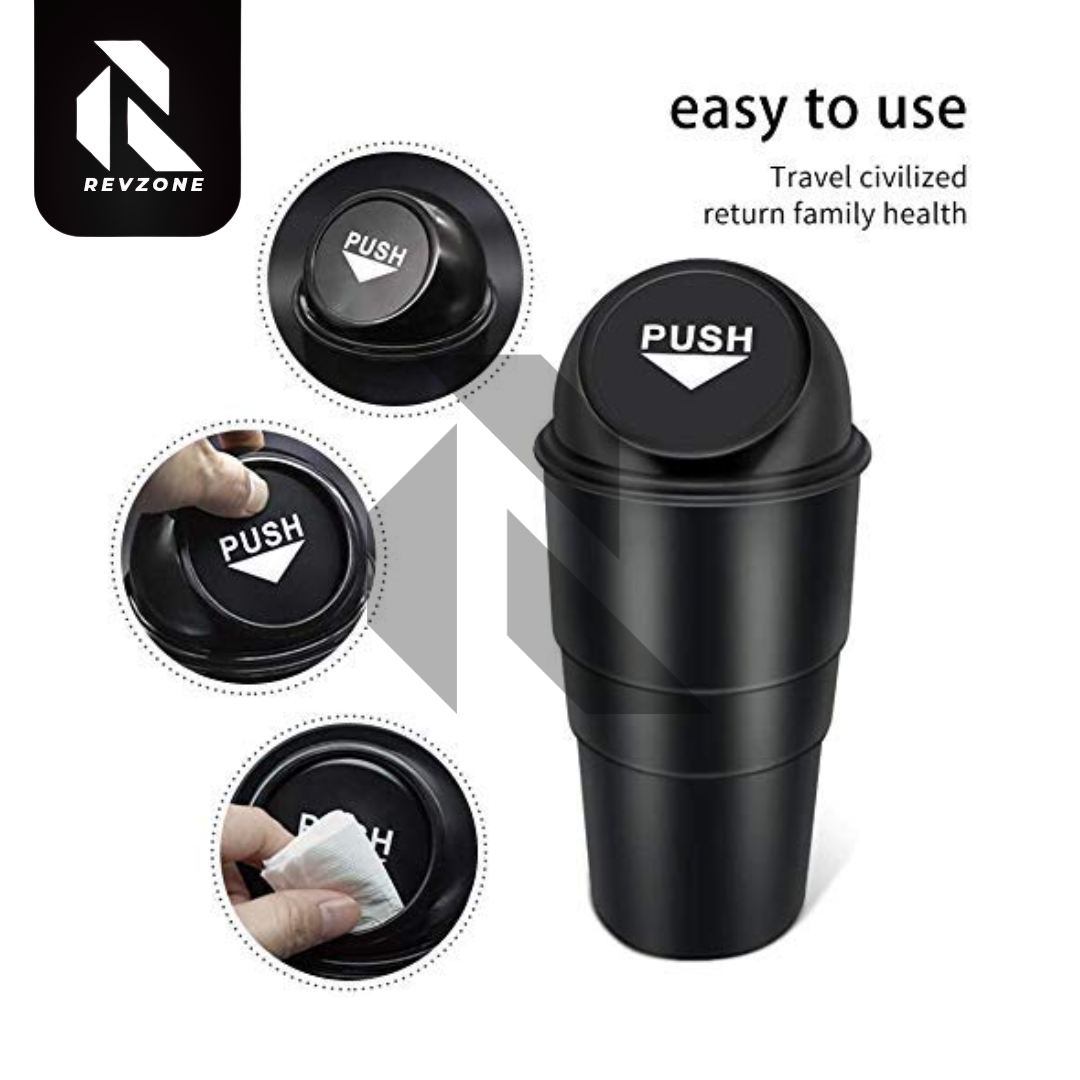 Portable Car Dustbin with Lid – Mini Automotive Trash Can for Car Interior
