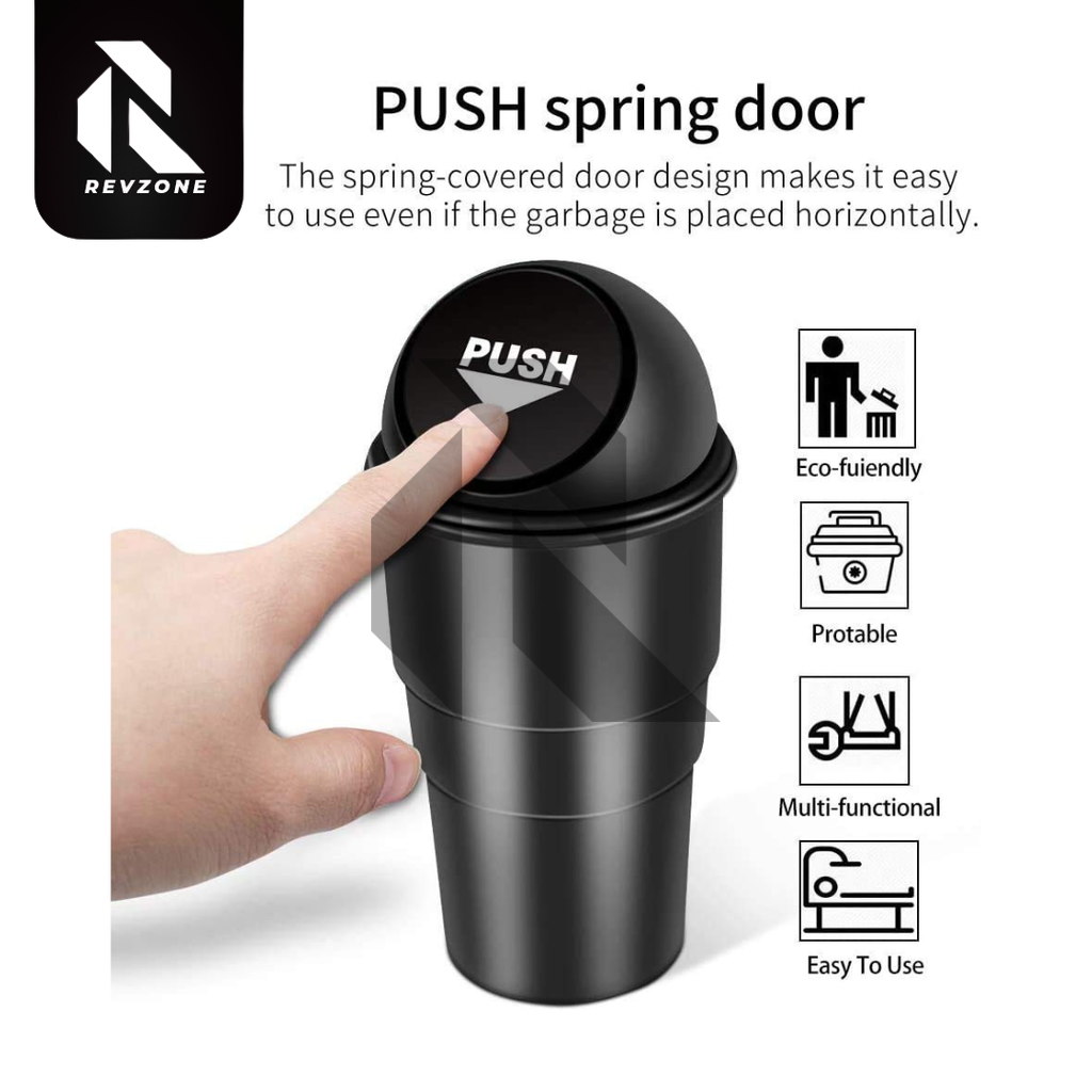Portable Car Dustbin with Lid – Mini Automotive Trash Can for Car Interior