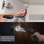 Cordless Electric Screwdriver Set – USB Rechargeable with LED Light & Flexible Shaft