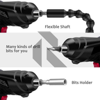 Cordless Electric Screwdriver Set – USB Rechargeable with LED Light & Flexible Shaft