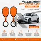 Premium Leather Key Cover for Deepal S05 – Orange Protective Key Case