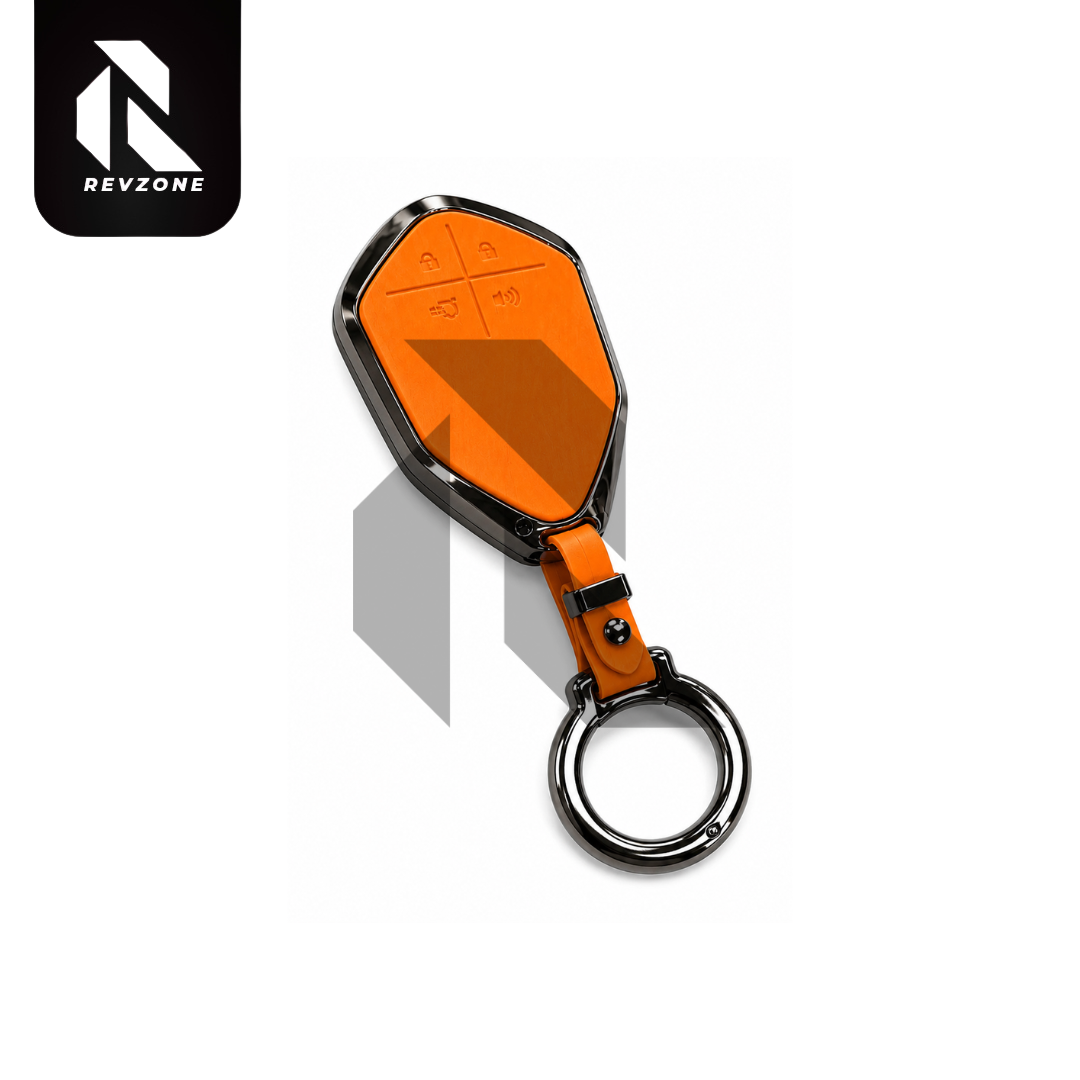 Premium Leather Key Cover for Deepal S07 – Orange Protective Key Case