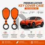Premium Leather Key Cover for Deepal S07 – Orange Protective Key Case